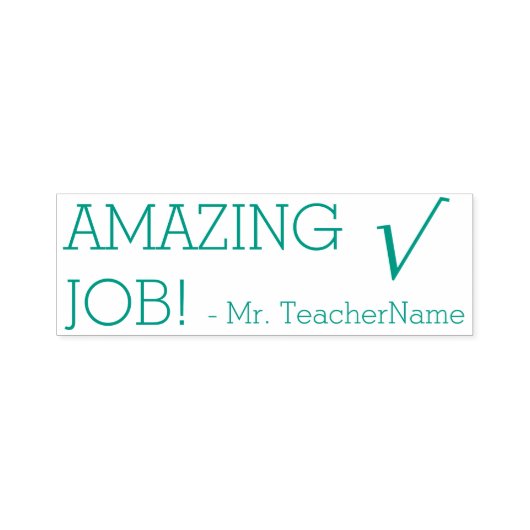 "AMAZING JOB!" + Naam van aangepaste instructeur Zelfinktende Stempel (Design)