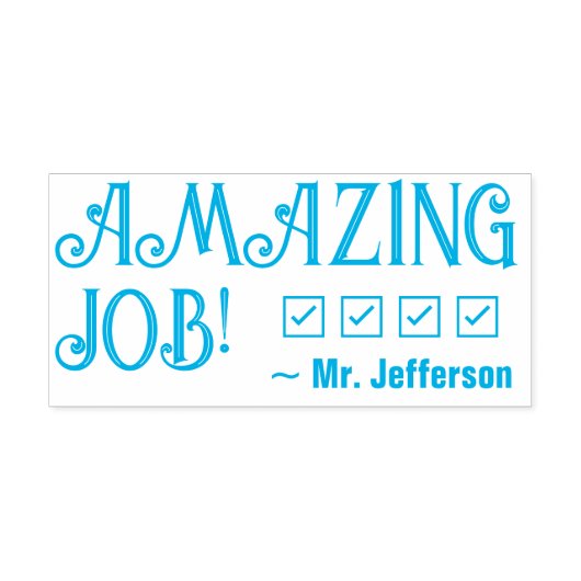 "AMAZING JOB!" + Tutor Name Rubber Stamp Zelfinktende Stempel (Design)