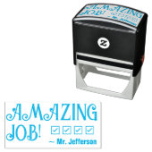 "AMAZING JOB!" + Tutor Name Rubber Stamp Zelfinktende Stempel (In situ)