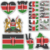 Amazing Kenya Shapes National Symbols Sticker (Voorkant)