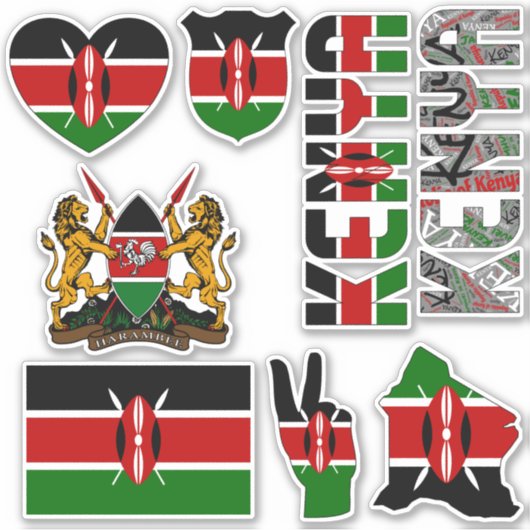 Amazing Kenya Shapes National Symbols Sticker (Voorkant)