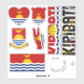 Amazing Kiribati Shapes National Symbols Sticker (Vel)