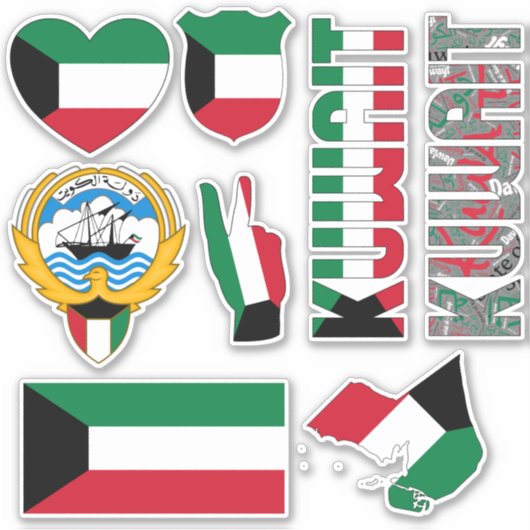 Amazing Kuwait Shapes National Symbols Sticker (Voorkant)