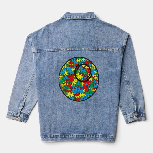 Amazing Lacrosse Autism Sport Autism Awareness Kin Denim Jacket (Achterkant)