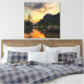 amazing lake in the mountains while afterglow canvas afdruk (Insitu (Slaapkamer))