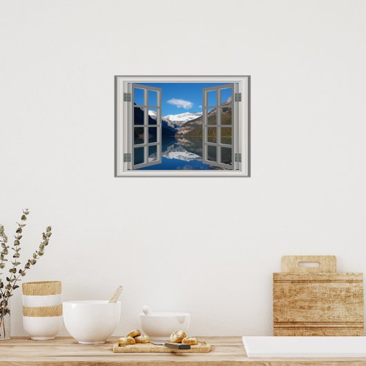 Amazing Lake Louise Mountain Fab Window Poster (Keuken)