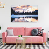 Amazing Lake op het Sunset Canvas (Insitu (Woonkamer))