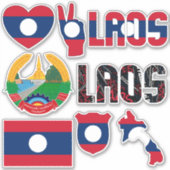 Amazing Laos Shapes National Symbols Sticker (Voorkant)