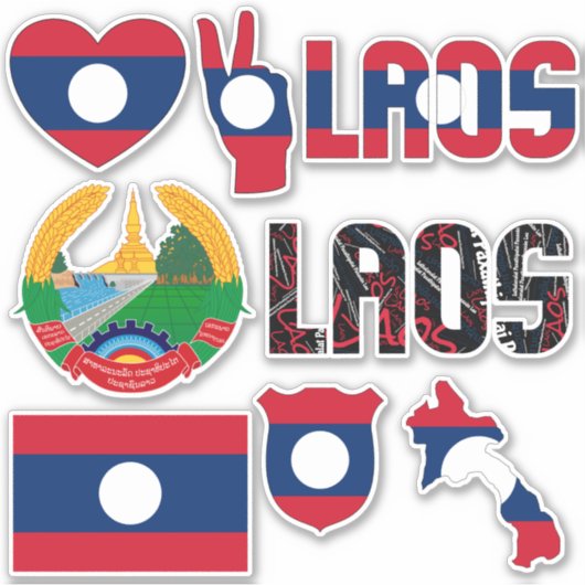 Amazing Laos Shapes National Symbols Sticker (Voorkant)