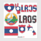 Amazing Laos Shapes National Symbols Sticker (Vel)