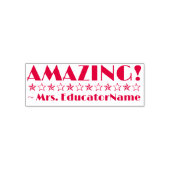 "AMAZING!" + Leerassistent Naam Rubber Stempel (Design)