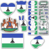 Amazing Lesotho Shapes National Symbols Sticker (Voorkant)