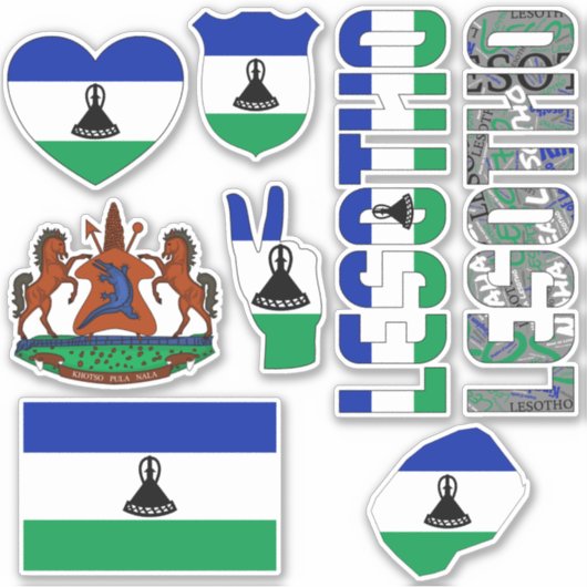 Amazing Lesotho Shapes National Symbols Sticker (Voorkant)