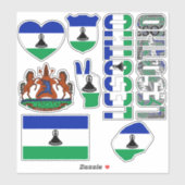 Amazing Lesotho Shapes National Symbols Sticker (Vel)