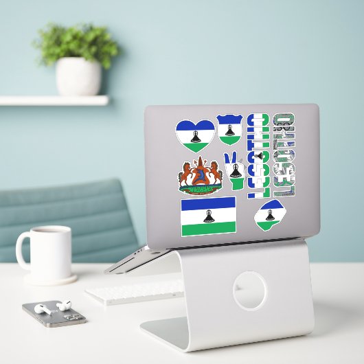 Amazing Lesotho Shapes National Symbols Sticker (Laptop op bureau)