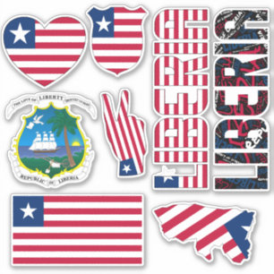 Amazing Liberia Shapes National Symbols Sticker
