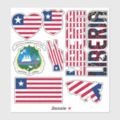 Amazing Liberia Shapes National Symbols Sticker (Vel)