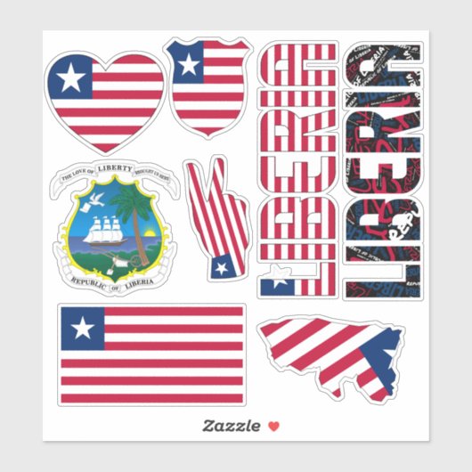 Amazing Liberia Shapes National Symbols Sticker (Vel)