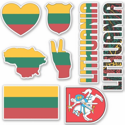 Amazing Litouwen Shapes National Symbols Sticker (Voorkant)