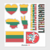Amazing Litouwen Shapes National Symbols Sticker (Vel)