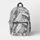 Amazing Looking Calamity Zwart-wit Bedrukte Rugzak (Voorkant)