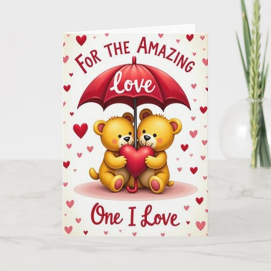 Amazing Love Heart Bears Card Kaart (Voorkant)