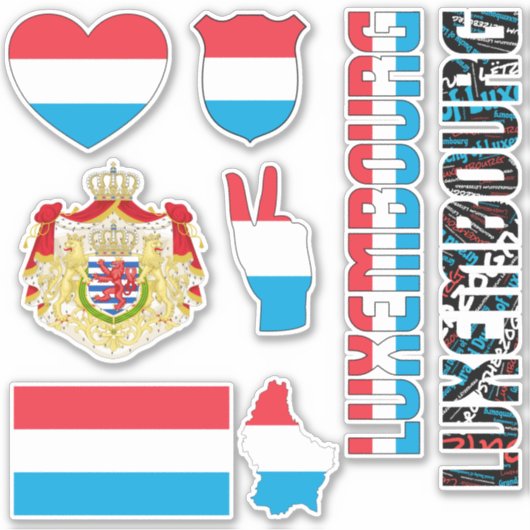 Amazing Luxembourg Shapes National Symbols Sticker (Voorkant)