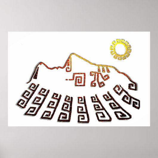 Amazing Machu_Picchu Cusco Peru tekening Poster (Voorkant)