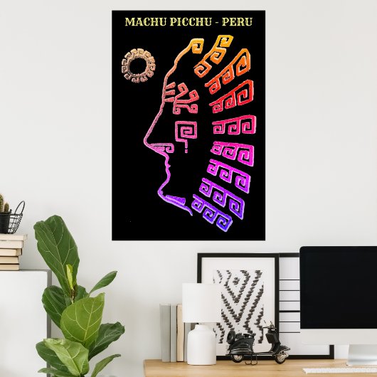 Amazing Machu Picchu-tekening Poster (Thuiskantoor)