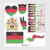 Amazing Malawi Shapes National Symbols Sticker (Vel)