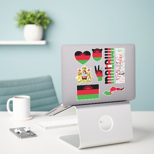 Amazing Malawi Shapes National Symbols Sticker (Laptop op bureau)