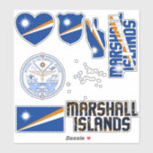 Amazing Marshall Islands Shapes National Sticker (Vel)