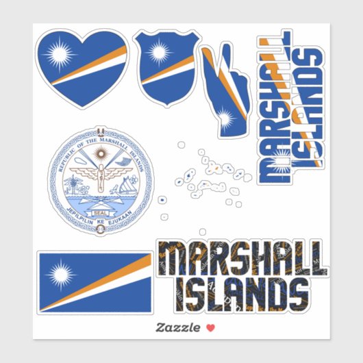 Amazing Marshall Islands Shapes National Sticker (Vel)