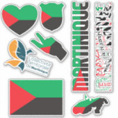 Amazing Martinique Shapes National Symbols Sticker (Voorkant)