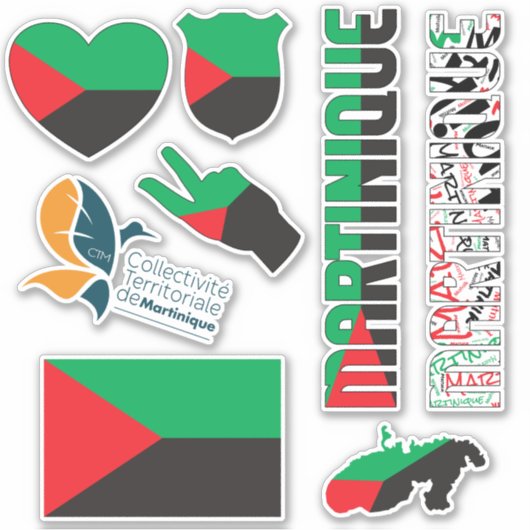 Amazing Martinique Shapes National Symbols Sticker (Voorkant)