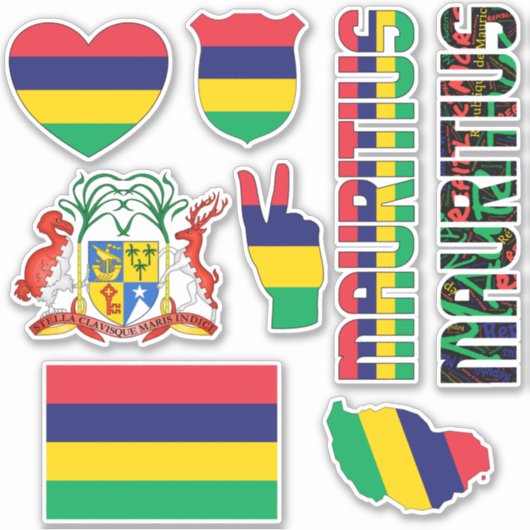 Amazing Mauritius Shapes National Symbols Sticker (Voorkant)