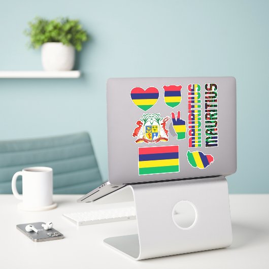 Amazing Mauritius Shapes National Symbols Sticker (Laptop op bureau)