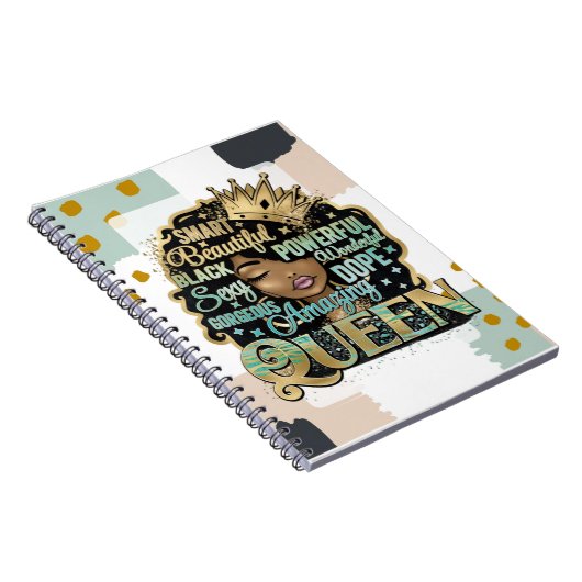 Amazing Melanin Black Queen Women Mam Notitieboek (Rechterzijde)