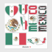 Amazing Mexico Shapes National Symbols Sticker (Vel)
