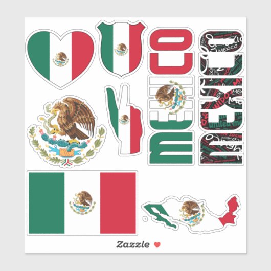 Amazing Mexico Shapes National Symbols Sticker (Vel)