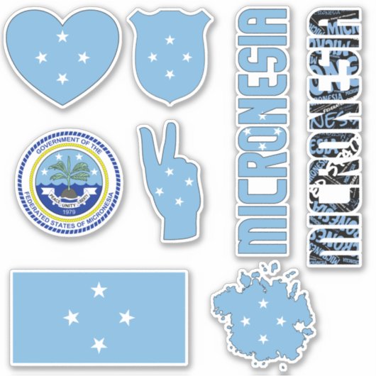 Amazing Micronesia Shapes National Symbols Sticker (Voorkant)