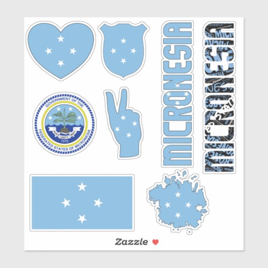 Amazing Micronesia Shapes National Symbols Sticker (Vel)