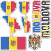 Amazing Moldova Shapes National Symbols Sticker (Voorkant)