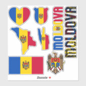 Amazing Moldova Shapes National Symbols Sticker (Vel)