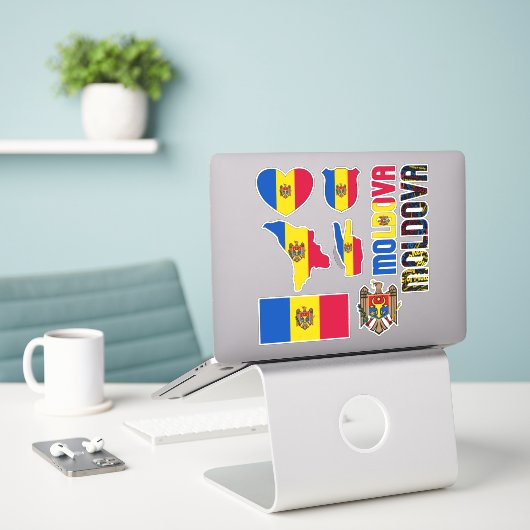 Amazing Moldova Shapes National Symbols Sticker (Laptop op bureau)