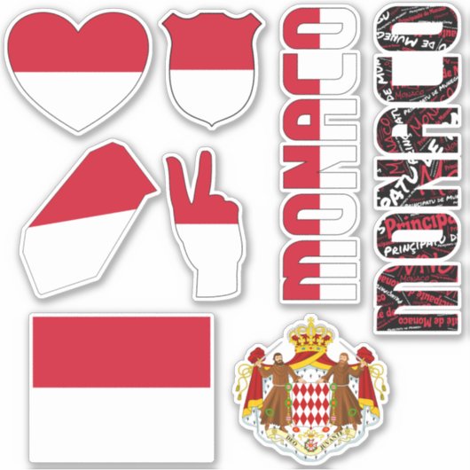 Amazing Monaco Shapes National Symbols Sticker (Voorkant)