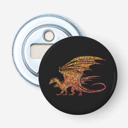 Amazing Mosaic Dragon Button Flesopener (Voorkant)