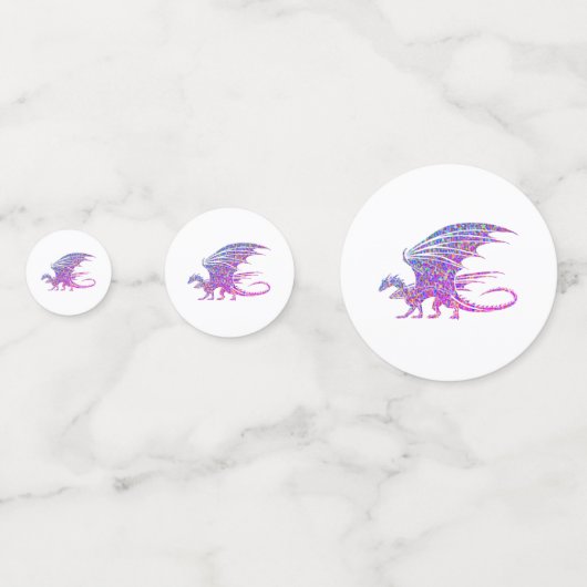 Amazing Mosaic Dragon Confetti (Achterkanten)