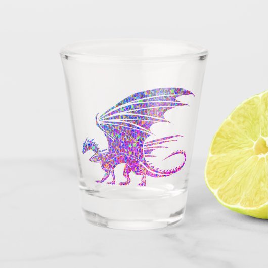 Amazing Mosaic Dragon Glass Shot Glas (Voorkant)