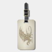 Amazing Mosaic Dragon Golden Bagagelabel (Voorkant verticaal)